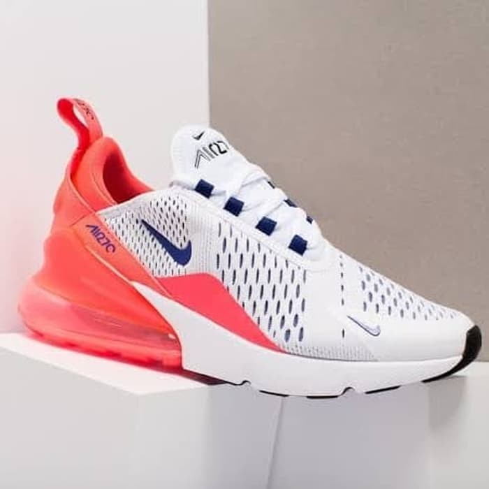 women's white and orange nike 270