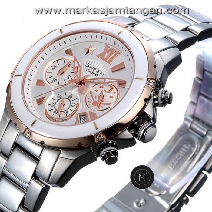 casio sheen analog digital ladies watch