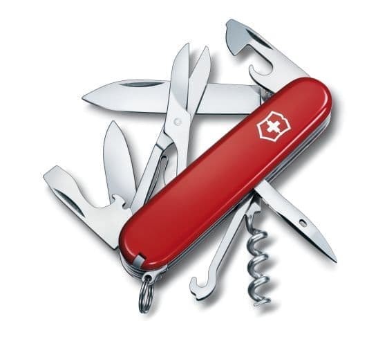 red with straight pin Victorinox Camper Swiss Army knife
