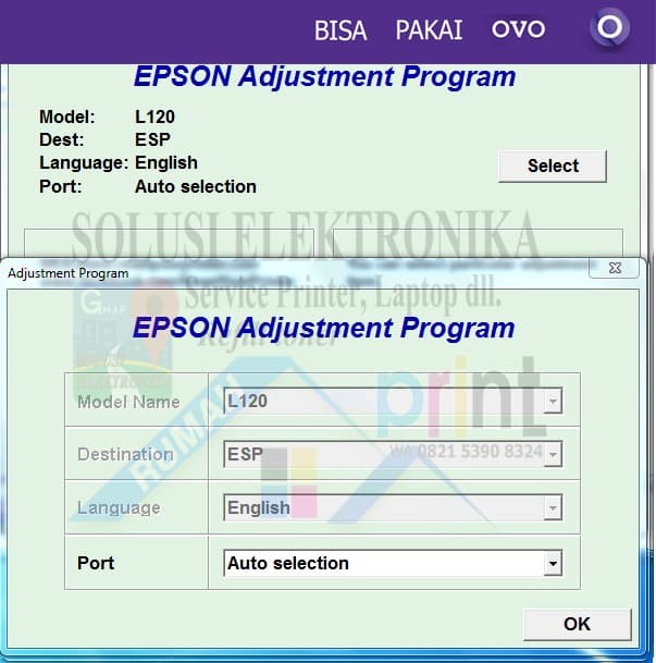Jual Resetter Epson L120 1PC Error Service Required Berhasil 100% Bekerja - Kota Banjarmasin - SOLUSIELECTRONIKA | Tokopedia