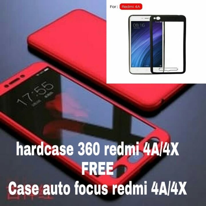 Jual Hardcase Case 360 Xiaomi Redmi 4X Full body Free Tempered Glass - Merah - Kota Administrasi Jakarta Utara - laku laku acc hp - OS | Tokopedia