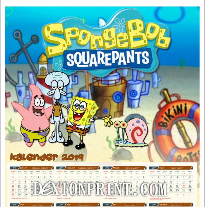 Jual Kalender 2019 Karakter Spongebob Jakarta Selatan Dextonprint Tokopedia