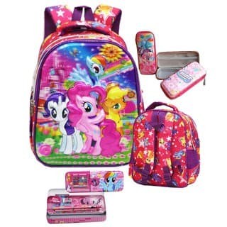 ... Tas Anak Sekolah Ransel TK Import My Little Pony Pelangi 5D Timbul H