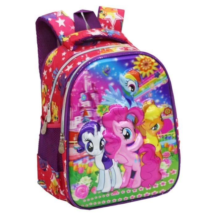 ... Tas Anak Sekolah Ransel TK Import My Little Pony Pelangi 5D Timbul H