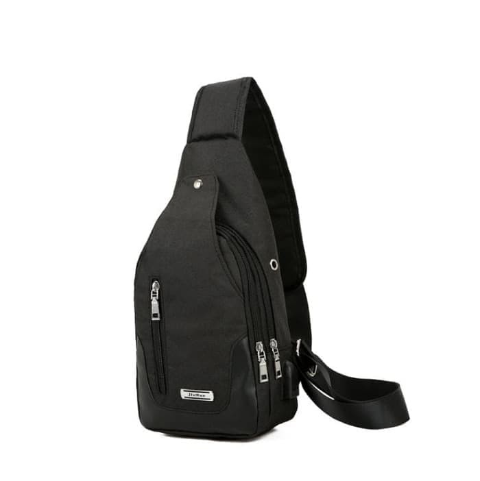Tas Slempang / Selempang Anti Air Kanvas SPEN USB Sling Bag Canvas Vr2 - Navy