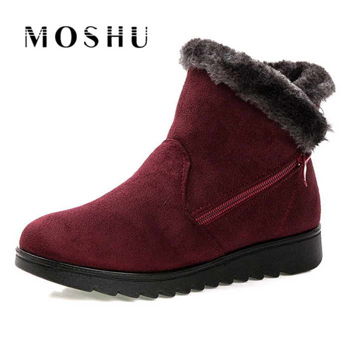 fur snow boots