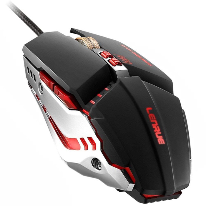 Colorful Glowing Gaming Mouse 1200//1600//2400//3200DPI BAIYI Gaming Mouse Suitable for Games and Work,Black ABS Material