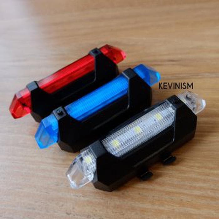 Lampu Sepeda Gowes USB Bike Rechargeable Tail Light Portable White P