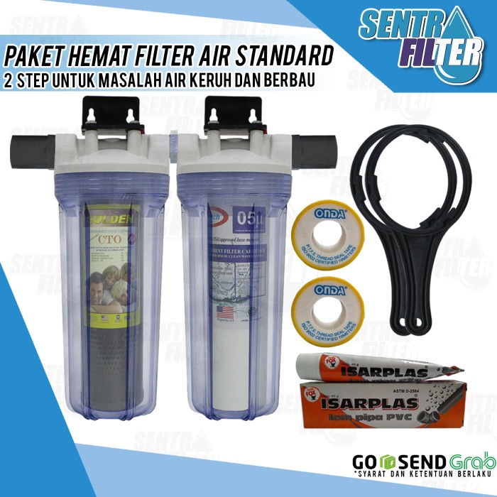 Jual PAKET HEMAT FILTER AIR STANDARD 2 STEP (PENGHILANG RASA DAN BAU