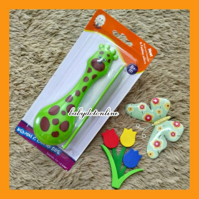 sisir dan sikat anak bayi 2in1 merek IQ baby Jerapah