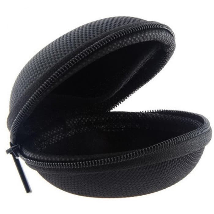 Tas Earphone Case Bulat ShockProof Nylon Kotak Simpan Mini Organizer