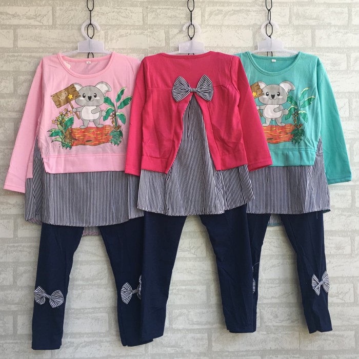 Setelan Panjang motif Koala Anak Perempuan usia 2-12thn SERIAN/ ECER T