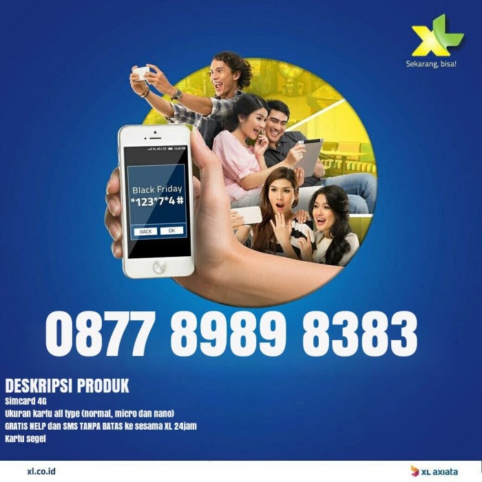 Jual Nomer Cantik XL Nomor Cantik XL Triple 8 Hoki China