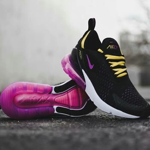 black and purple air max 270