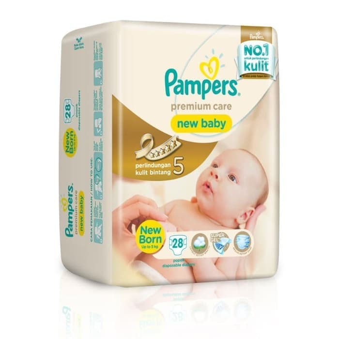 Pampers Popok Premium Care New Baby Tape - NB28