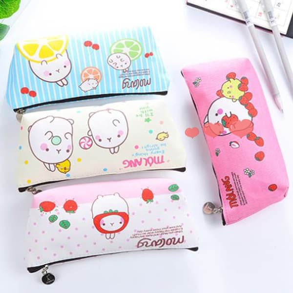 MK433 TEMPAT PENSIL KOTAK PENSIL CUTE MOLANG LUCU PINK .