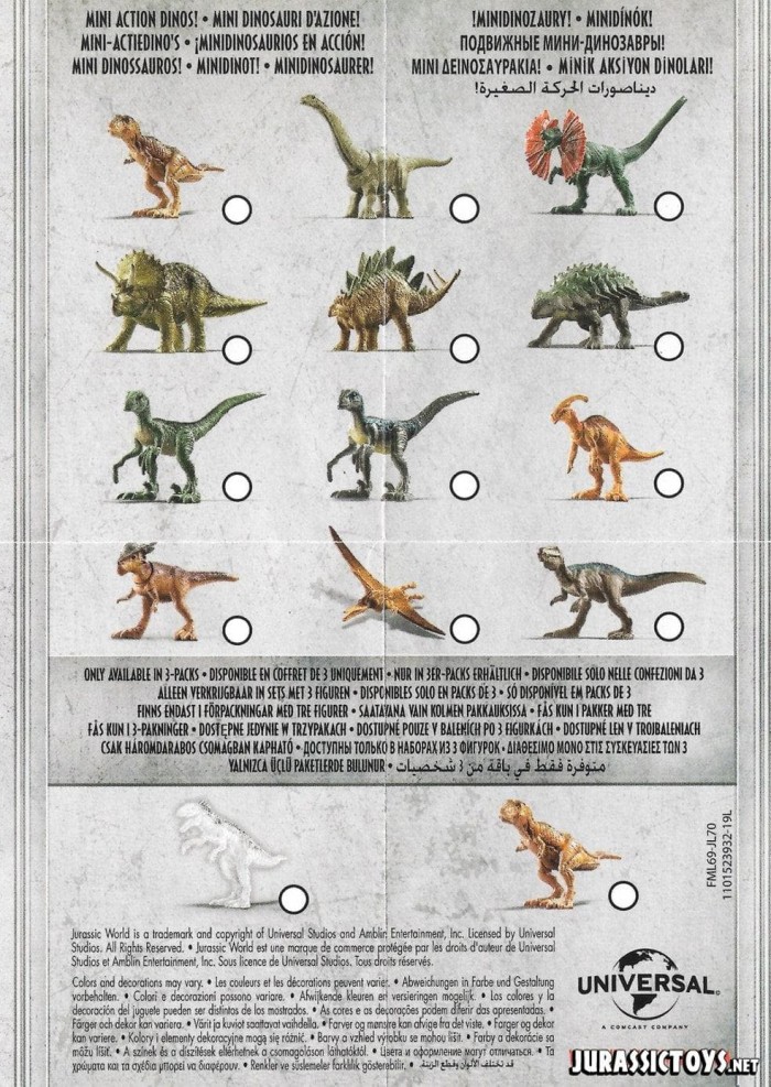 mattel jurassic world mini action dino