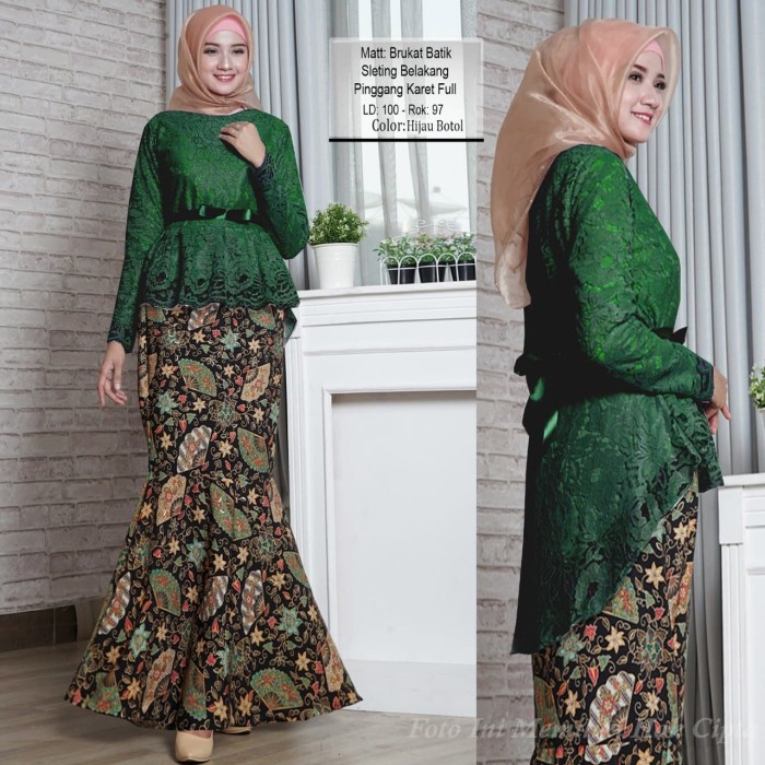 Jual Baju Kebaya Modern Kebaya Batik Muslim Warna Green Kebaya Pesta Ori Kota Depok Al Fatih Shop Tokopedia