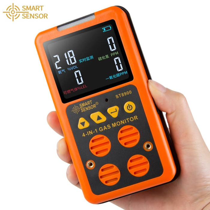 Jual Gas Detector Smart Sensor ST8900 H2S O2 CO LEL 4 in 1 Monitor ST