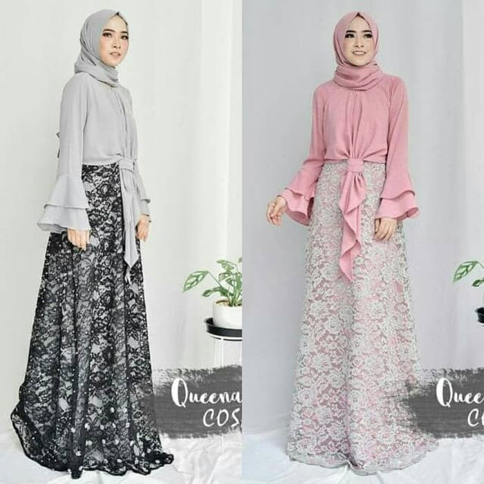 Jual Gamis Pesta Baju Kondangan Baju Pink Dress Hitam Cosa Maxi Kota Medan Vava Grosir Gamis Tokopedia