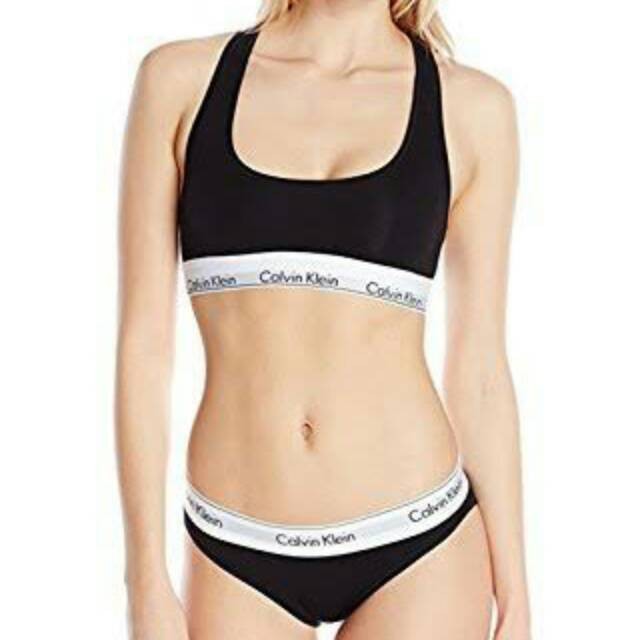 calvin klein grey sports bra set