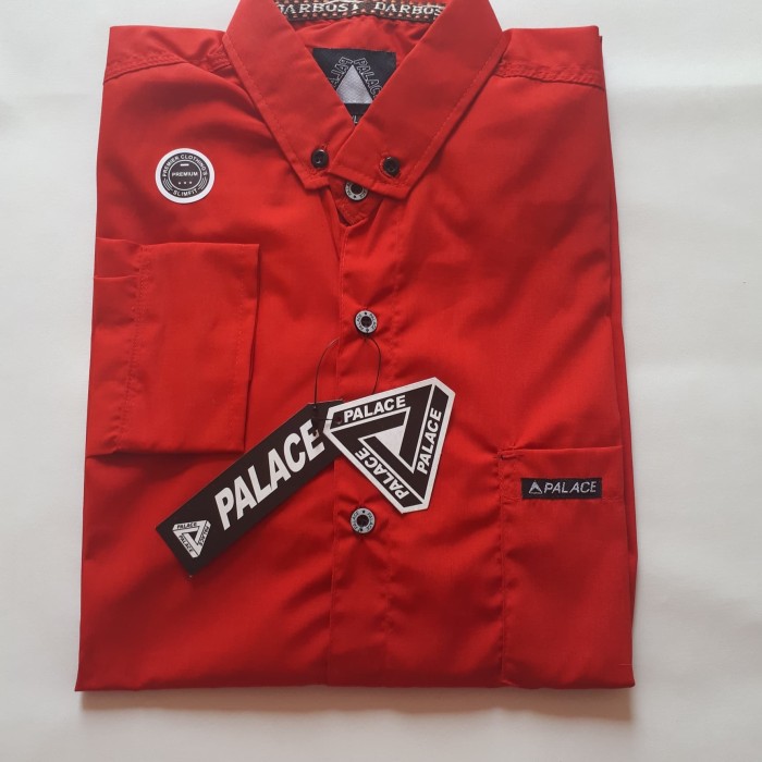 Foto Produk hem kemeja kantor pria /kemeja formal lengan panjang bahan oxford - Merah, M dari RayStore