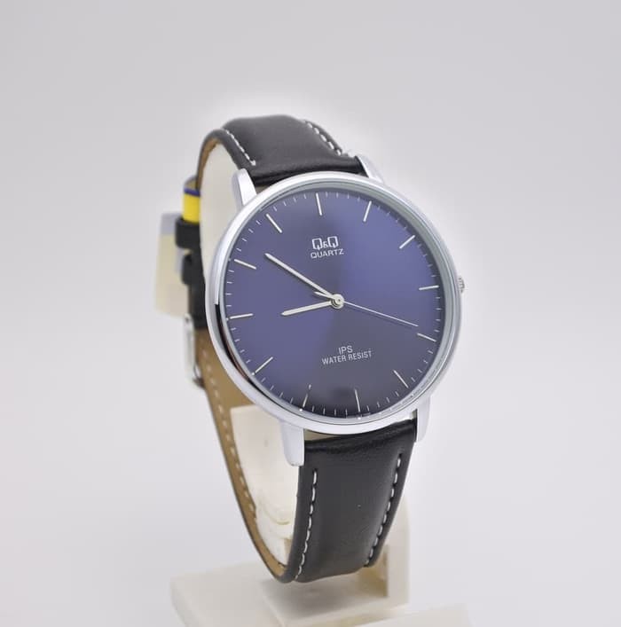 ... Q&Q QQ Model DW Jam Tangan Pria Wanita Kulit Hitam QZ00J312Y Original