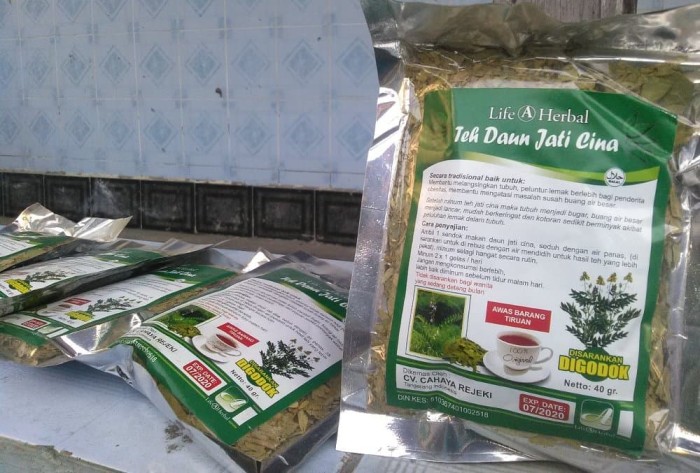 Teh Daun Jati Cina Peluntur Lemak Teh Pelangsing 4 Pcs