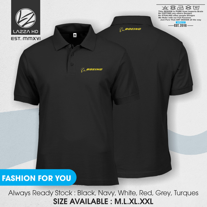 Foto Produk Poloshirt Polo Kaos Kerah Boeing Pesawat Terlaris dari Lazza HD