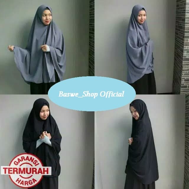 Khimar Syar'i Super Jumbo XXL 95x125 NON PET Wolfish Jahitan Rapi