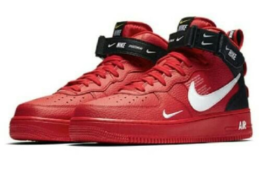 nike air force 1 high red and black