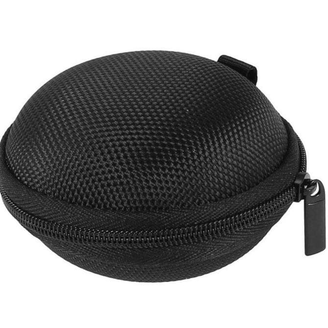 Tas Earphone Case Bulat Shockproof Nylon Kotak Simpan Mini Organizer