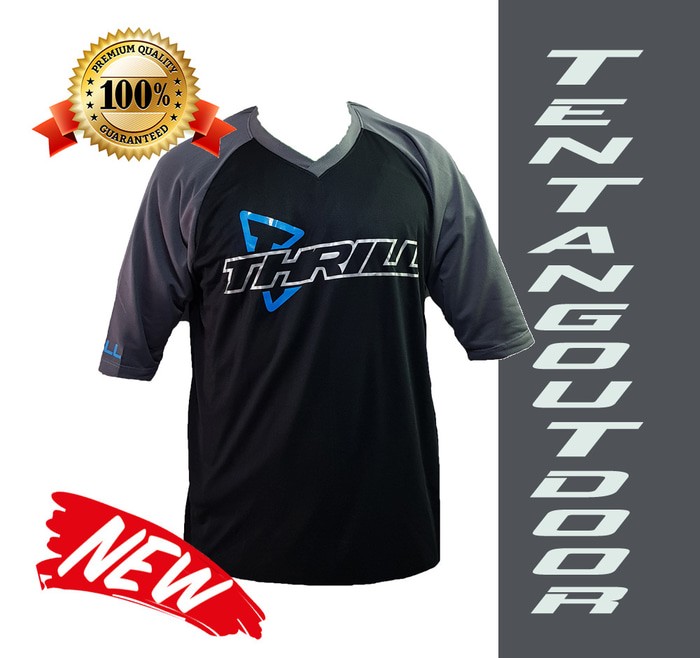 PREMIUM Jersey Pendek Downhill Cross THRILL Sepeda G002 MTB Motor Kaos
