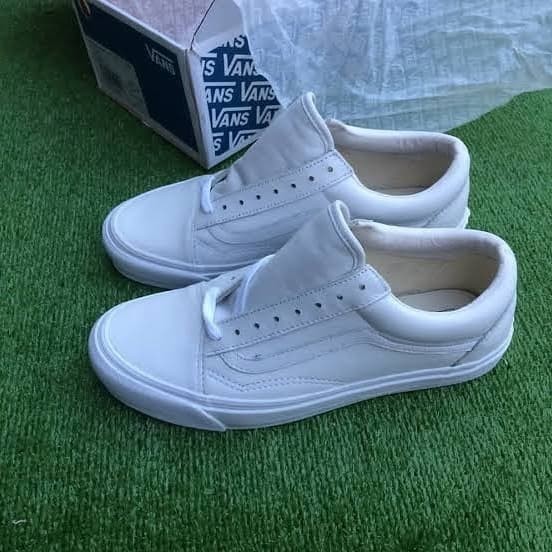 white leather vans