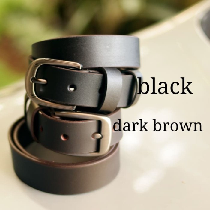 SABUK GESPER BELT IKAT PINGGANG KULIT UTUH ASLI WARNA HITAM COKLAT