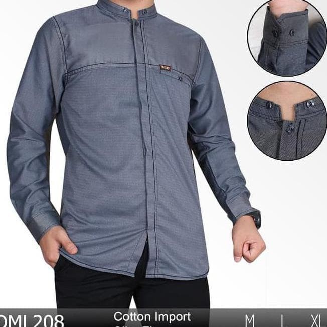 Jual Baju Koko Pria Slim Fit Lengan Panjang Busana Muslim Modern