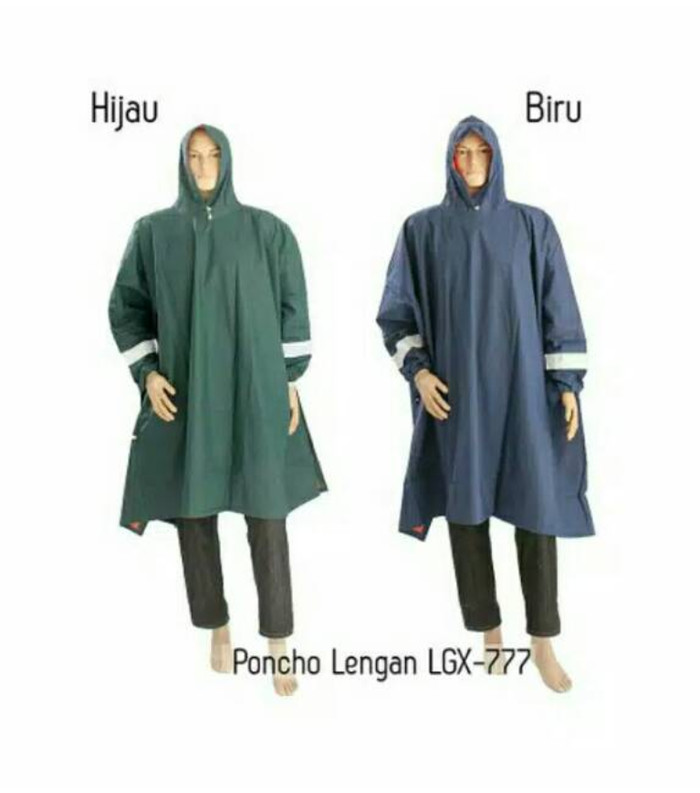 Layar Jas Hujan Ponco Tangan Pvc Tebal Biru - Gallery 4k 