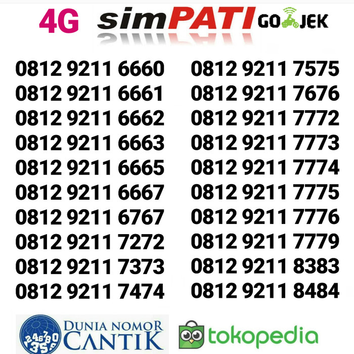 Nomor Cantik Simpati Kartu Perdana Telkomsel 4G