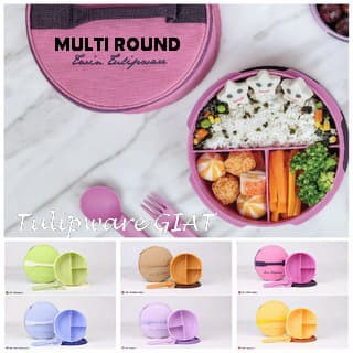 Foto Produk Set Makan Bulat Bersekat 3 / Set Makan Tas / Multi Round Set Tulipware dari TULIPWARE collection