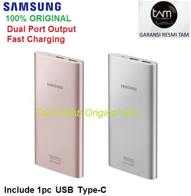 POWERBANK SAMSUNG 10000mAh Fast Charging Type-C Original Resmi TAM -
Silver Harga Rp. 249.000