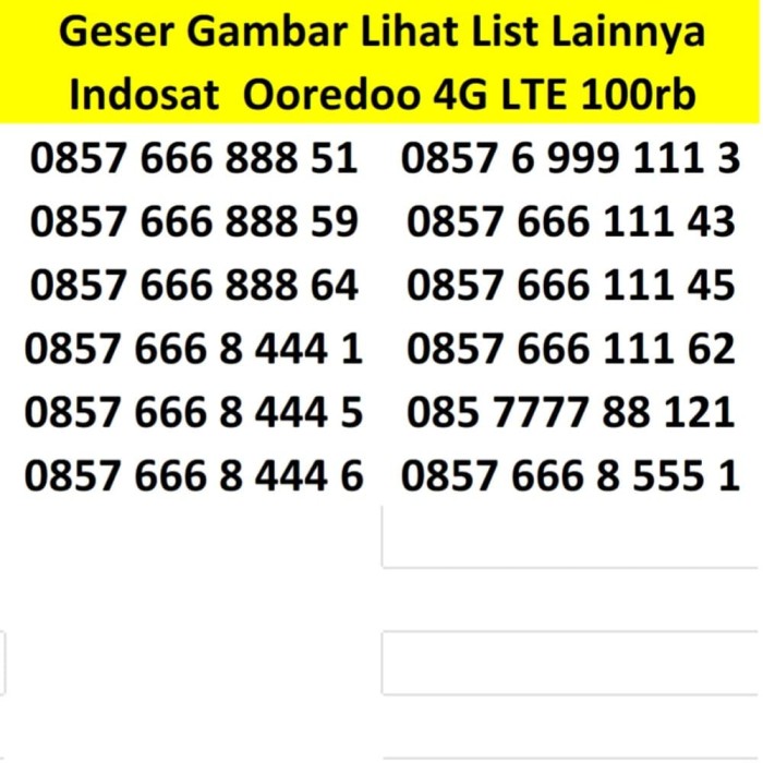IM3 Seri Triple 666 0857 1666 1161 W10. Source · Nomor Cantik .