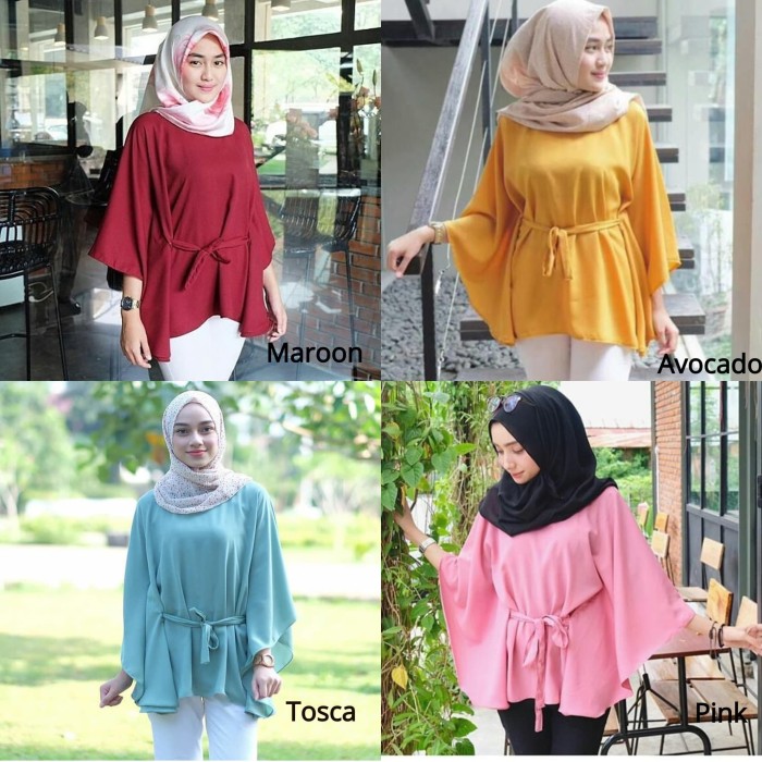 Atasan Wanita Clove Blouse Tunik Baju Muslim Blus Muslim - Avocado