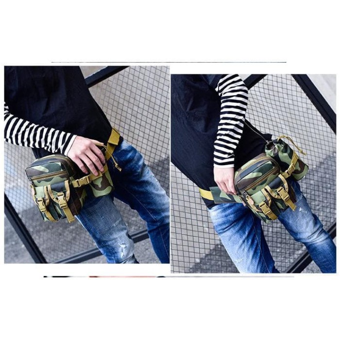 KASIANNA STORE Tas Pinggang Tactical Army + Tempat Botol | Tas Army