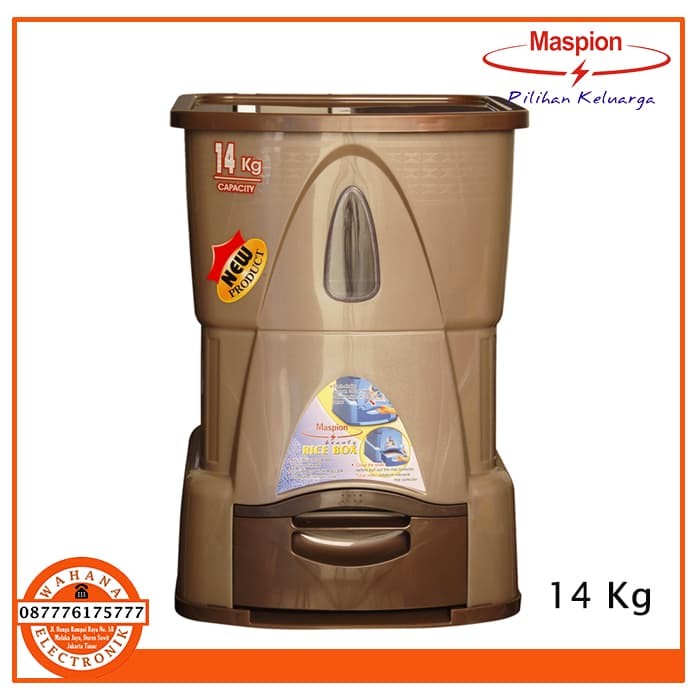 Maspion Rice Box MRD 1400AP MRD-1400 AP 14Kg Tempat Beras 14 Kg