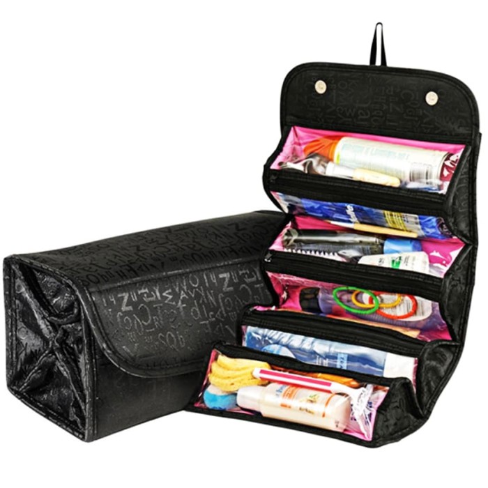 Tas Kosmetik Praktis Serbaguna Roll N Go Cosmetic Bag Dompet - Hitam