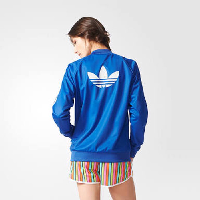 adidas supergirl track jacket blue