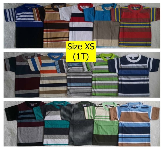 Foto Produk Grosir Kaos Oblong Salur Anak ukuran XS dari Garaya Fashion