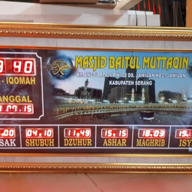 Jual Jam Sholat Digital Masjid 30x70 Full Bingkai Kota Bandung