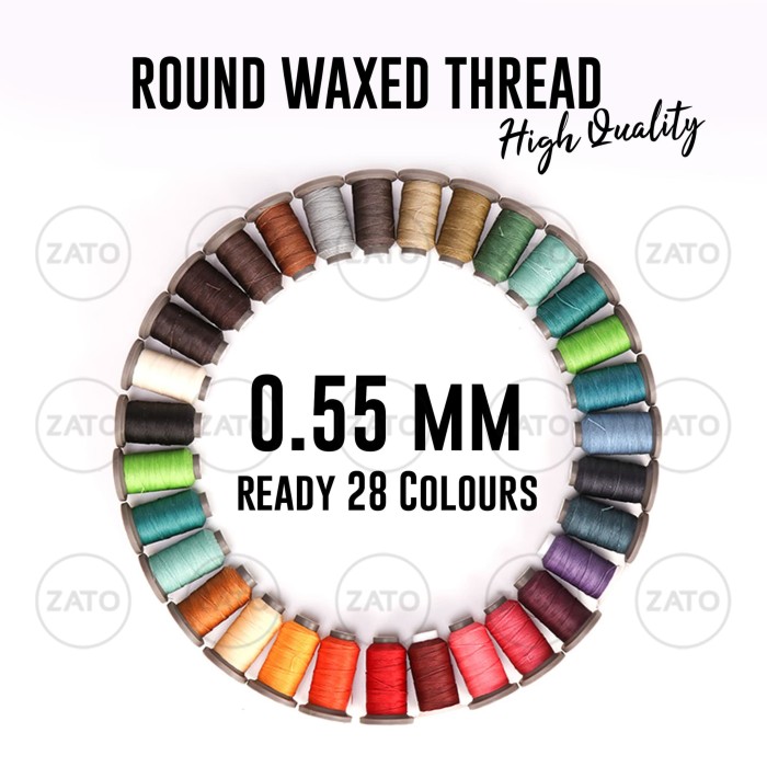Foto Produk 0,55 mm ZATO New Waxed Leather Thread HIGH QUALITY Benang Jahit Kulit dari ZATO INDONESIA