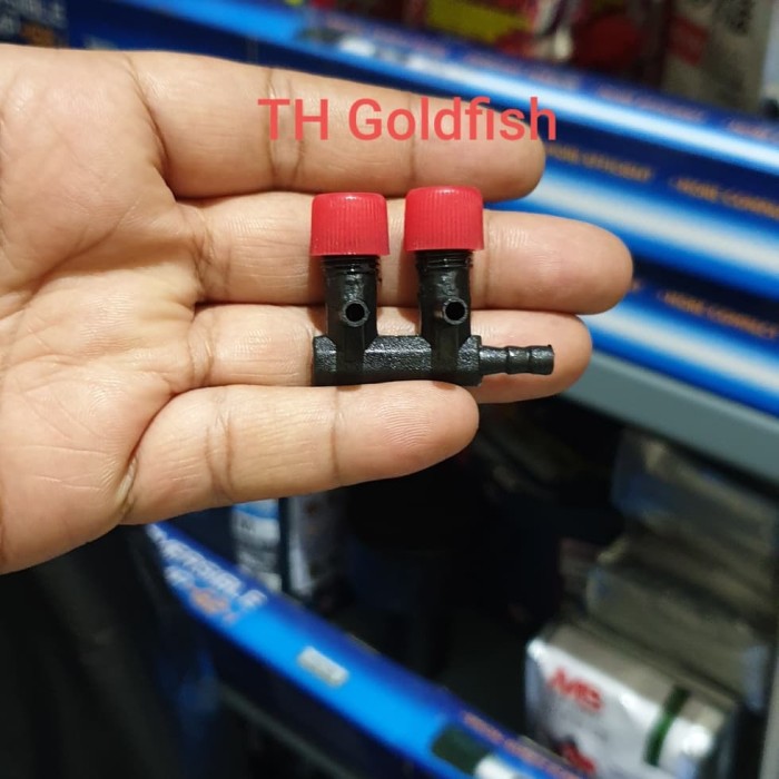 Kran Keran 2 Cabang Pembagi Udara Aerator Aquarium